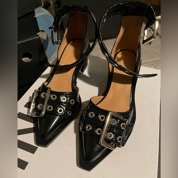Ganni Buckle Open Cut Low Heel Pump NEW IN BOX - Picture 6 of 8